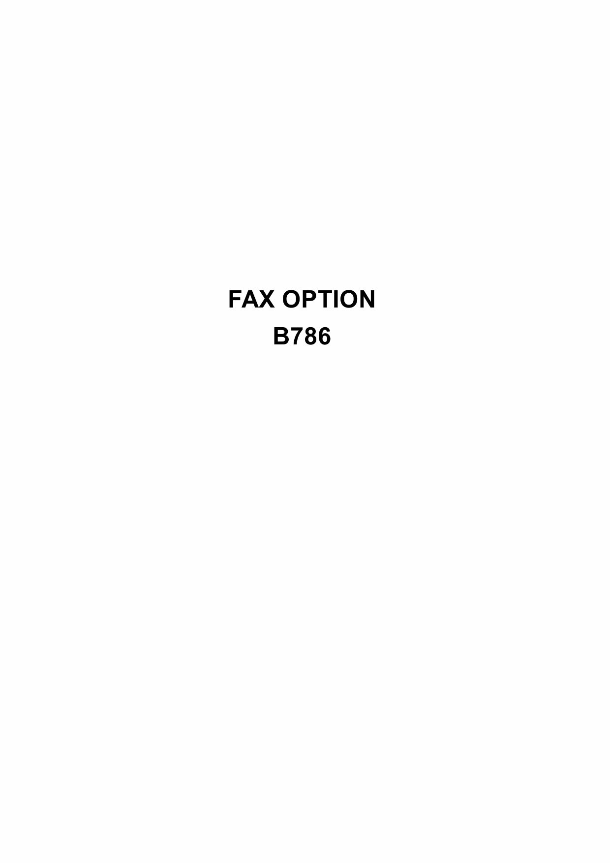 RICOH Options B786 FAX-OPTION Service Manual PDF download-1